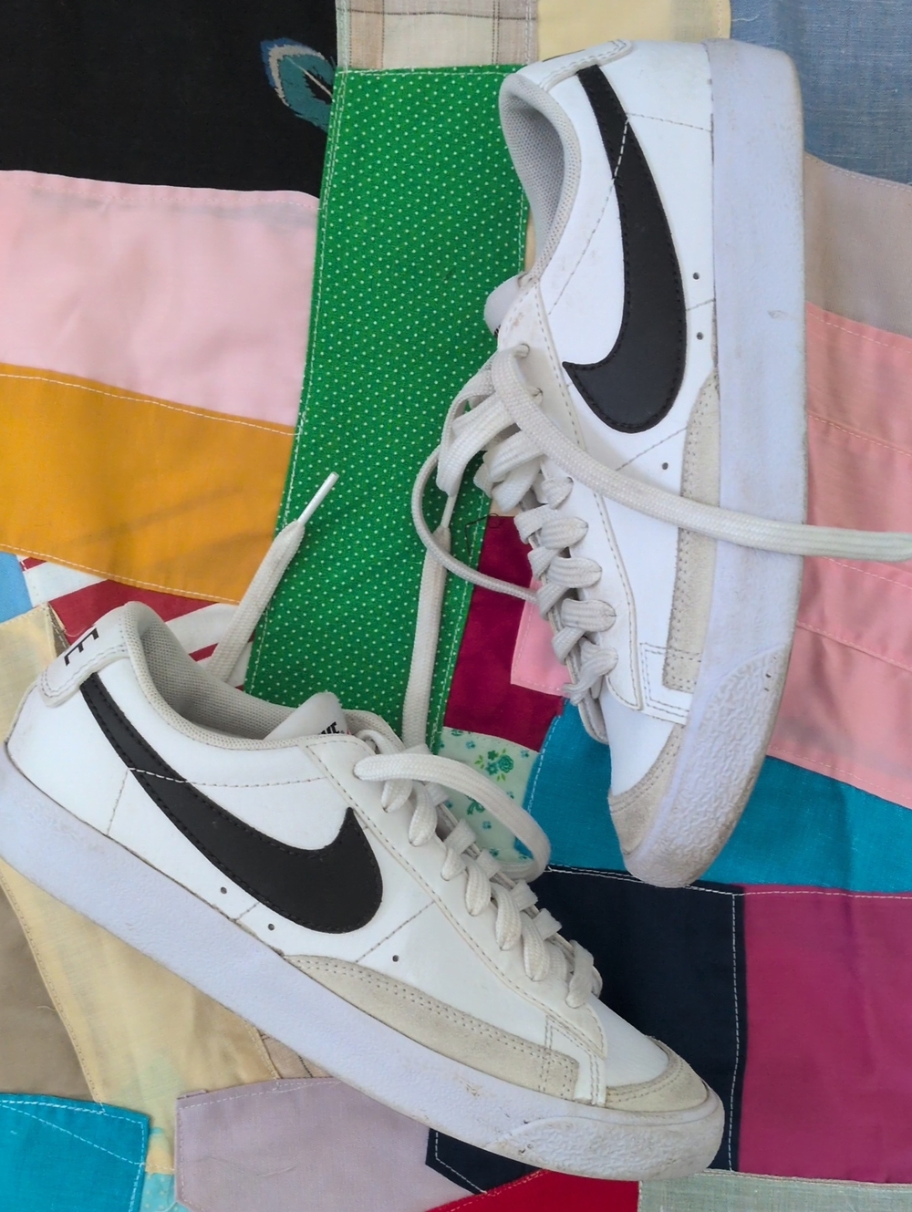 Nike White Sneakers with Black Stripe